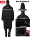 High-Visibility Reflective Waterproof Long Raincoat — Black XL