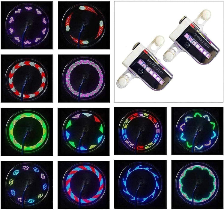 Bike Wheel Lights (2 Pack) - Waterproof LED Bicycle Spoke Tire Lights - 30 Different Patterns - Bike Accessories