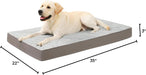 Orthopedic Dog Bed for Large Dogs with Waterproof Lining, Grey, 35x22