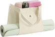 Moyaqi Canvas Tote Bag with Yoga Mat Carrier Pocket Carryall Shoulder Bag for Office, Workout, Pilates, Travel, Beach an