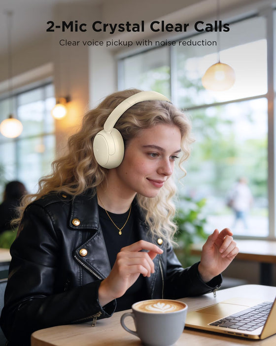 H30 Hi-Res Bluetooth Headphones Wireless Over Ear, Off-White