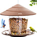 Bird Feeder Outdoor Hanging for Wild Bird Seed, Brown