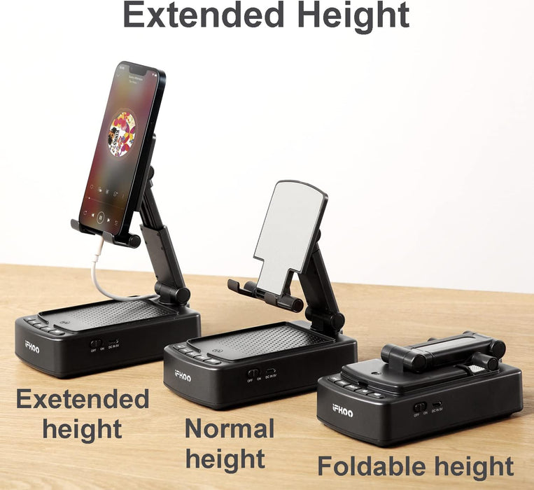 Gifts for Men Women, Phone Stand with Bluetooth Speaker BT5.3, Gifts for Him Dad Who have everything, Phone Holder with Wireless Speaker for iPhone/Android/Tablet, Tech Gadgets,Birthday Gifts for Men