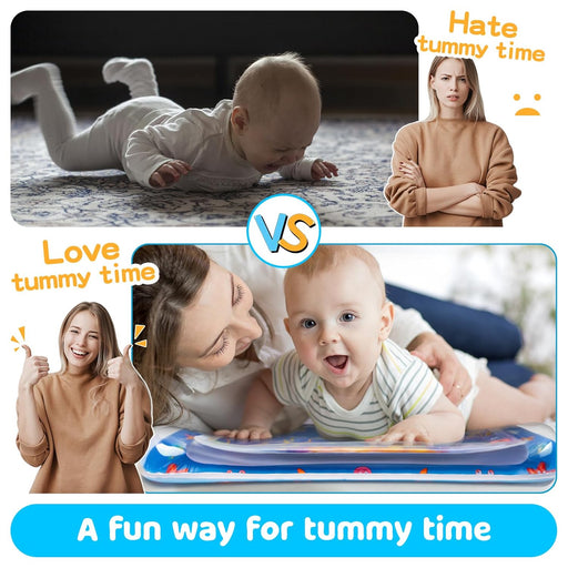 Tummy Time Water Mat丨Inflatable Tummy Time Water Play Mat for Babies, Infants and Toddlers 3 to 24 Months Promote Develo