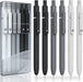 Gel Pens, 6 Pcs Retractable Quick Dry Black Ink Pen, 0.5mm Fine Point