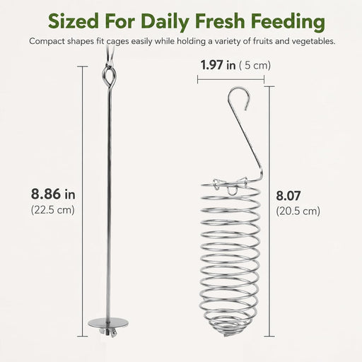 2 Pcs Bird Cage Food Holder, Bird Cage Feeder for Vegetable & Fruit