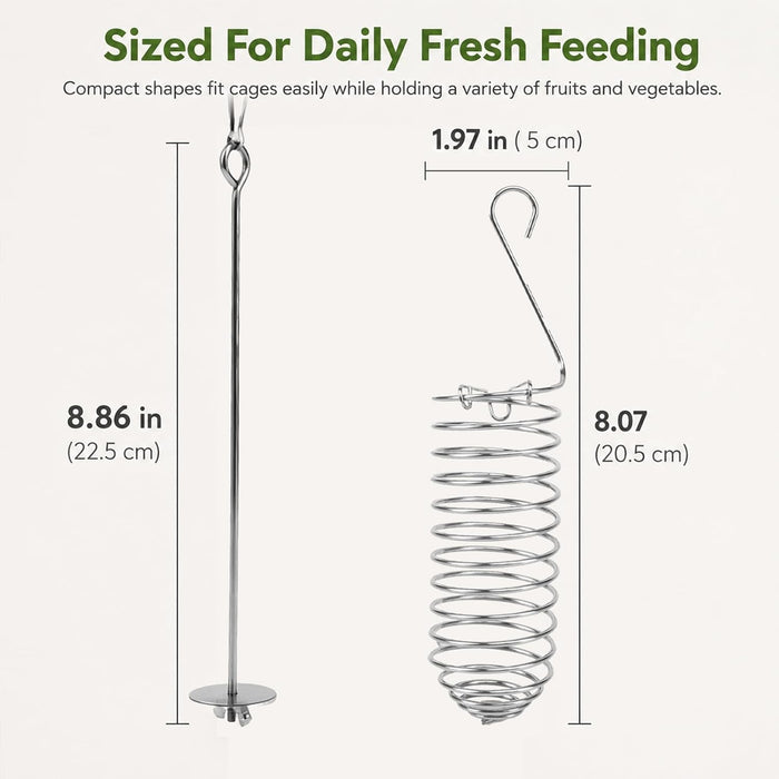 2 Pcs Bird Cage Food Holder, Bird Cage Feeder for Vegetable & Fruit