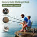 Foldable Fishing Stool with Backrest and Cooler Bag