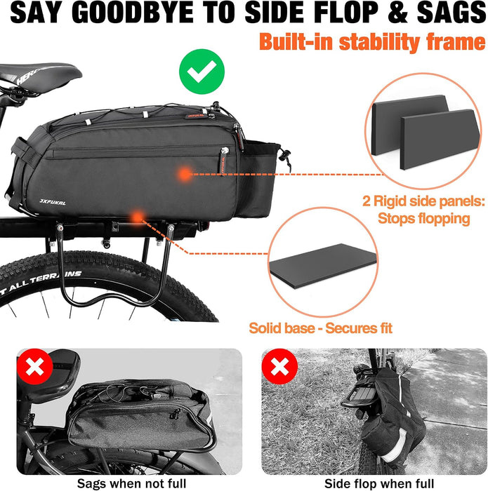 Bike Bags for Bicycle Rear Rack, 13L/20L Supportive Bike Rack Bag