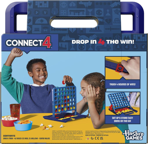 Official Hasbro Games Connect 4 Game (2025 Edition) | All-in-1 Storage, Carrying Case, Score Tracker | Ages 6+ | 2 Playe