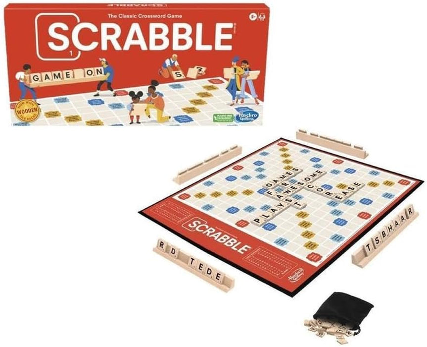 Scrabble Board Game, Classic Word Games for Kids Ages 8 and Up, Fun Family Game for 2-4 Players, The Classic Crossword Game