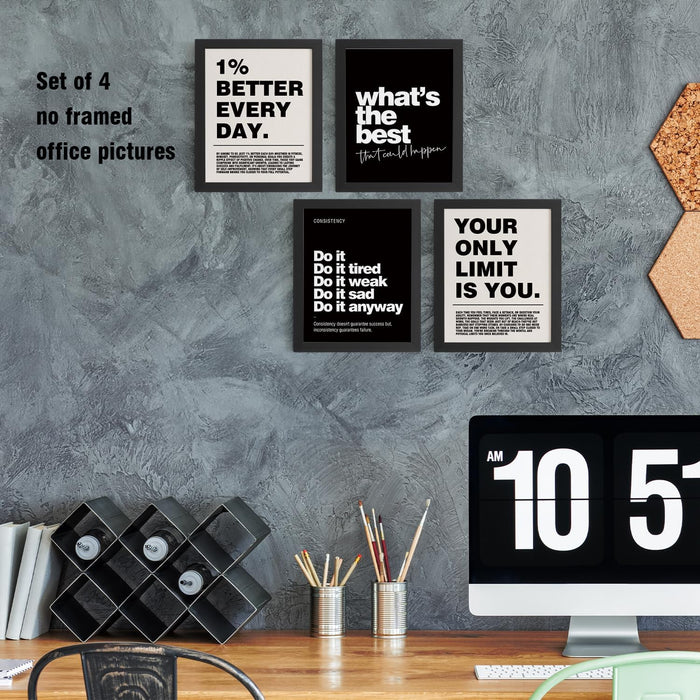 Motivational Inspirational Office Wall Art Decor Prints Set of 4