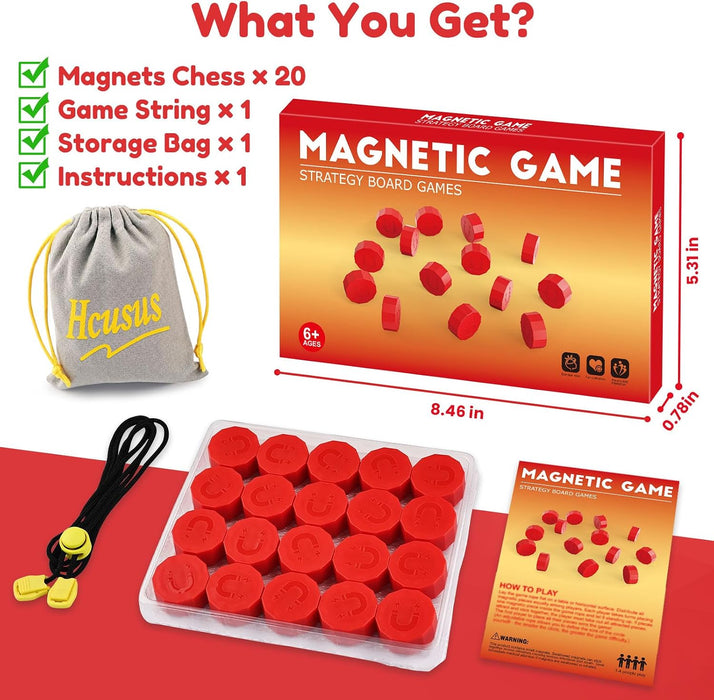 Magnet Game, Magnetic Game with String, Board Games for Adults and Kids 8-12, Portable Strategy Family Game for All Ages, Christmas Birthday Gifts for Kids, Fidget Toys for Family Travel & Game Night