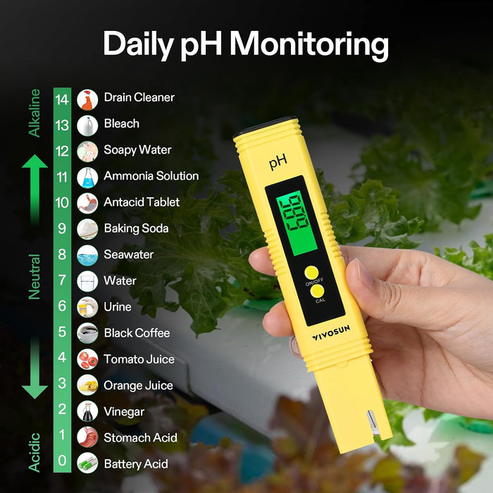 Digital pH Meter TDS EC Meter for Water 0.01 Accuracy Hydroponics