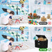 Fabric Storage Cube Bins Foldable Organizer Container Collapsible Basket with Lids and Metal Handles, for Home, Bedroom,