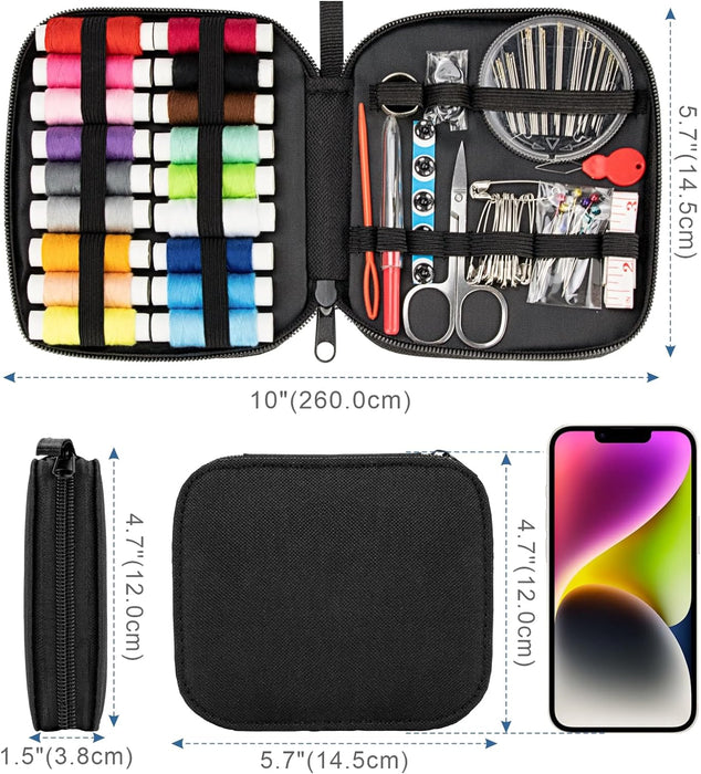 Sewing Kit Basic for Adults, 87 Pcs Sewing Kit with Needle and Thread, Sewing Supplies Portable Travel Emergency Repair 