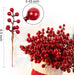50-Pack Christmas Tree Decorations 6.5" Red Berry Stems Ornaments