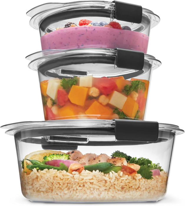 Brilliance BPA-Free Food Storage Container Set with Airtight Lids, 5-Pack (3.2 Cup) - Perfect for Lunch, Meal Prep, and Leftovers