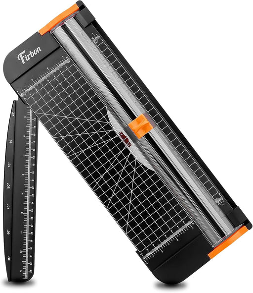 A4 Paper Cutter, 12 Inch Paper Trimmer with Extened Ruler, Black