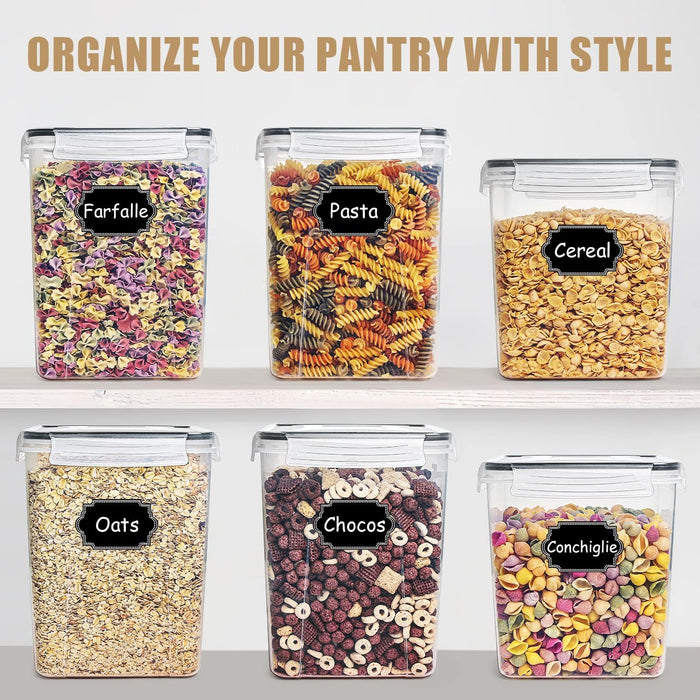 Four 5.2 L Flour & Food Storage Containers — Black