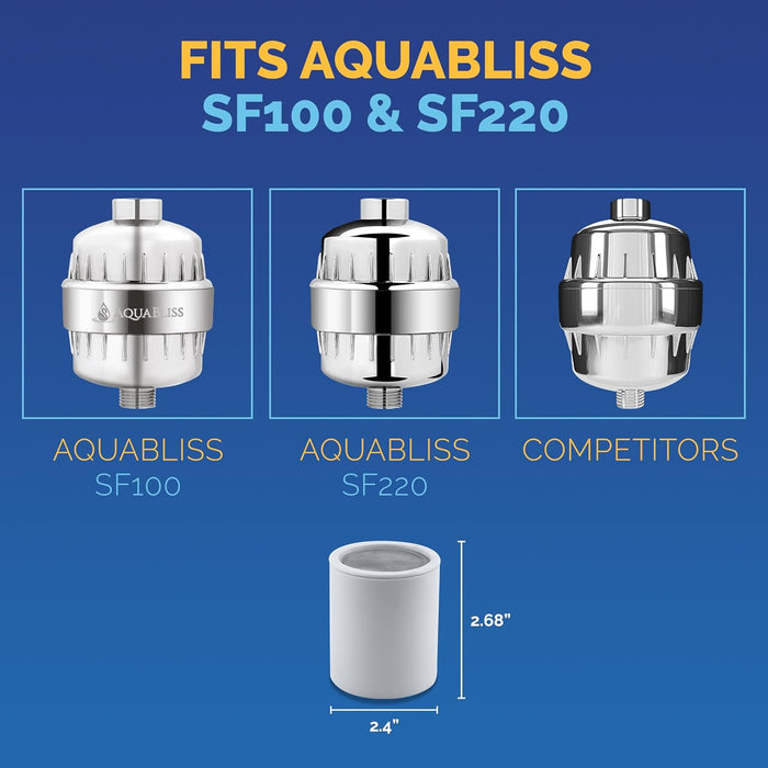 High Output Shower Filter Replacement Cartridge – Reduces Chemicals & Chlorine, Restores Ph Balance, Glowing Skin, Strong Nails & Shimmering Hair – 1-Pack (SFC100)