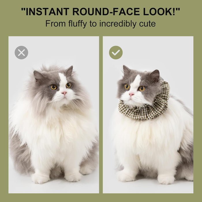 Cat Grooming Collar and Feeding Bib for Long Haired Cats, Anti-Stain Neck Band, Dog Ear Cover Snood for Cocker Spaniels