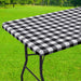 6 Foot Picnic Table Cloth, Flannel Backed Fitted Vinyl tablecloths