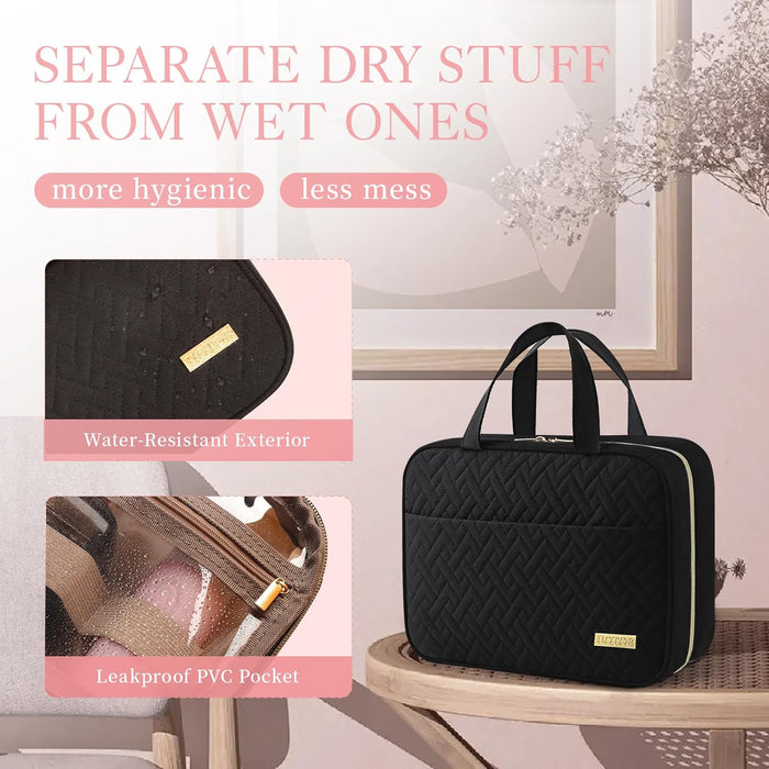 Hanging Travel Toiletry Bag Women Men Essentials Black