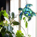 Sea Turtle Suncatcher Decor, Sea Turtles Stained Glass Window Hanging for Turtle Lovers, Wall Decor for Indoor Outdoor.