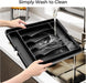 Extra Large Expandable Silverware Organizer, Flatware Tray, Black