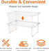 Space-Saving Stackable Metal Kitchen Cabinet Organizer Shelves for Dishes, Pantry Organization, 12.5" L x 8" D x 4.5" H, Set of 2, White