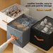 Multifunctional Grid Storage Shoe Box Cross-Border Foldable Fabric with Cover Dustproof and Washable Sundries Storage Box