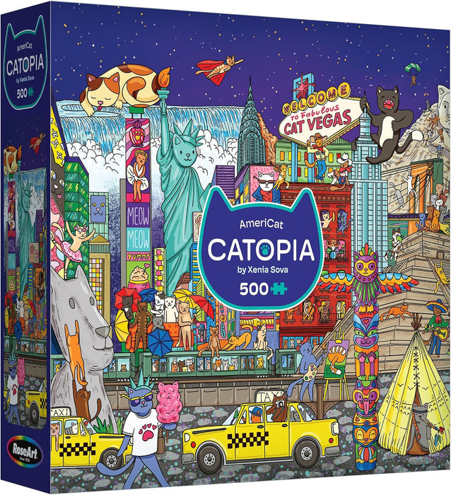 - Catopia - Americat - 500 Piece Jigsaw Puzzle for Adults
