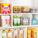 6 Pack Clear Storage Bins, Pantry Organizer Bins with Handle, Large