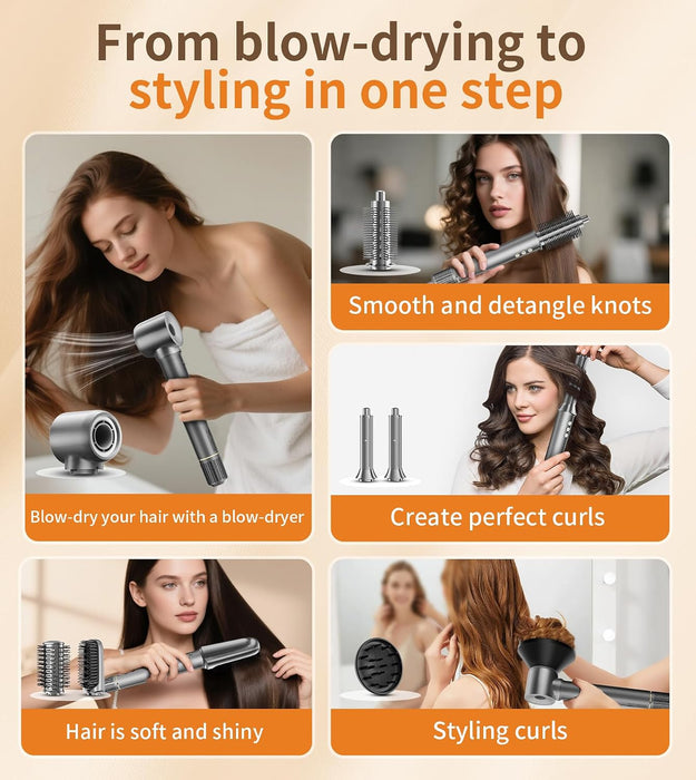 9-in-1 Hair Dryer Brush Kits, Curly Hair Dryer with Diffuser for Women