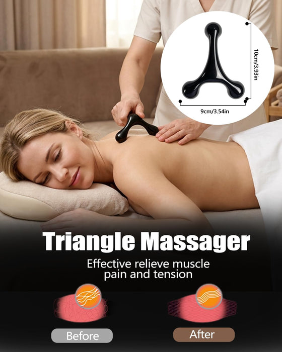 Trigger Point Massage Tool for Deep Tissue, 3PCS Fascia Release Tools Set, Thumb Saver Massage Tool for Full Body Pain Relief, with 3-Legged Massage Knobs, Stress Relief
