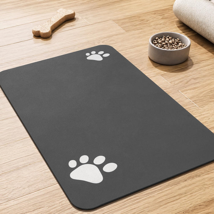 Pet Feeding Mat-Absorbent Dog Mat for Food and Water Bowl-No Stains Easy Clean Dog Food Mat-Quick Dry Water Dispenser-Pu