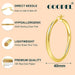 4mm Thick Gold Chunky Earrings Steling Silver Post Hoops Earrings For Women Hollow Tube Hoops Earrings Thick Gold Hoop Earrings Hypoallergenic Lightweight Gold Hoop Large Earrings 20/30/40/50/60MM