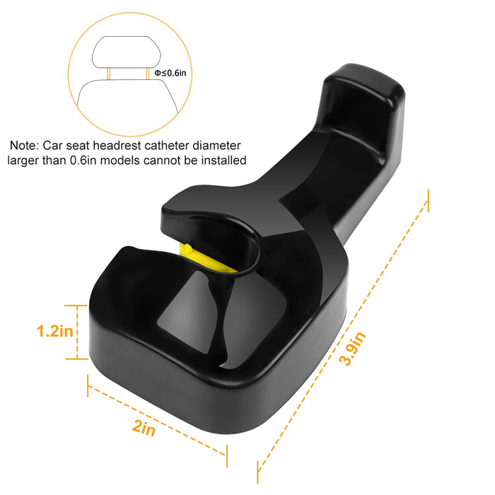 2-Pack Car Headrest Hanger Hooks