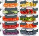 10 Packs 22 oz Glass Meal Prep Containers, Gray