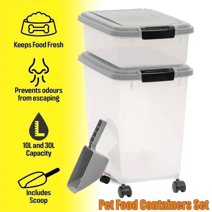 Airtight Rolling Pet Food Storage Container with Scoop