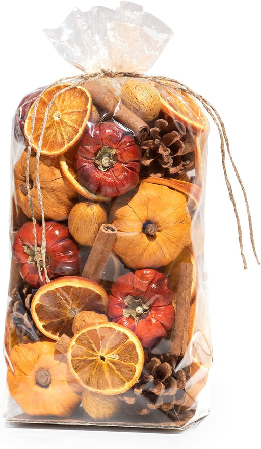 Potpourri Mini Pumpkins, Cinnamon, Orange Slices & Pumpkin Spice Fragrance Vial Included Vase & Bowl Filler (Pumpkin Spi
