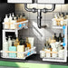 Under Sink Organizer 2 Pack, Double Slide Out Metal Shelf, White