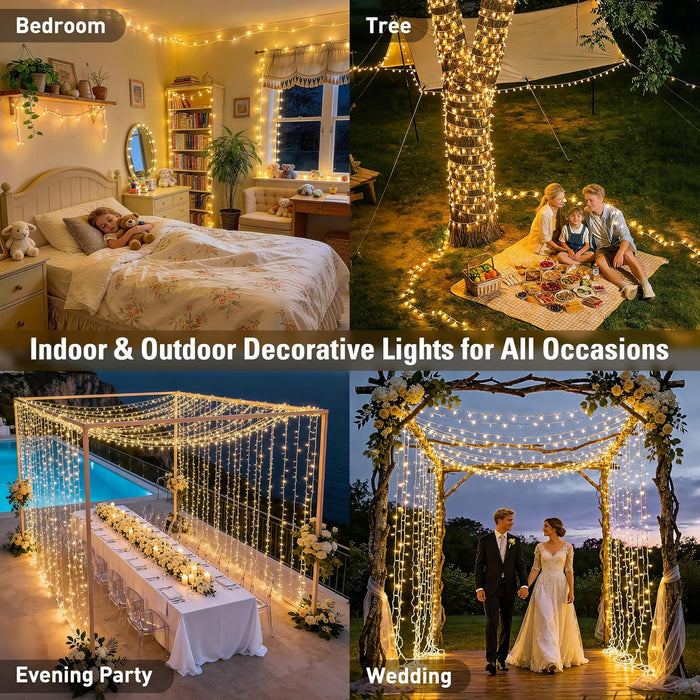 168FT 600 LED Christmas Lights Outdoor Waterproof String Lights