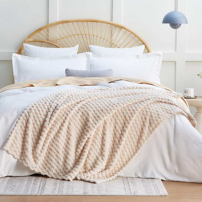 Turtle Shell Throw Blanket Beige for Couch Gentle Soft Fleece