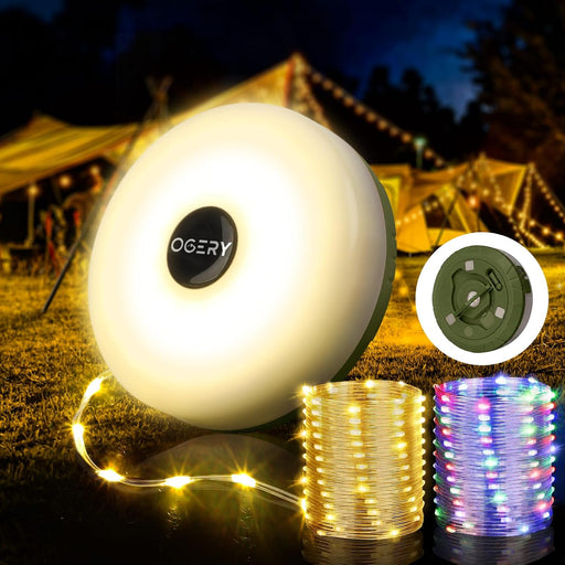 Camping String Lights 4 in 1, 32.8FT Quick Storage 8 Modes Protable
