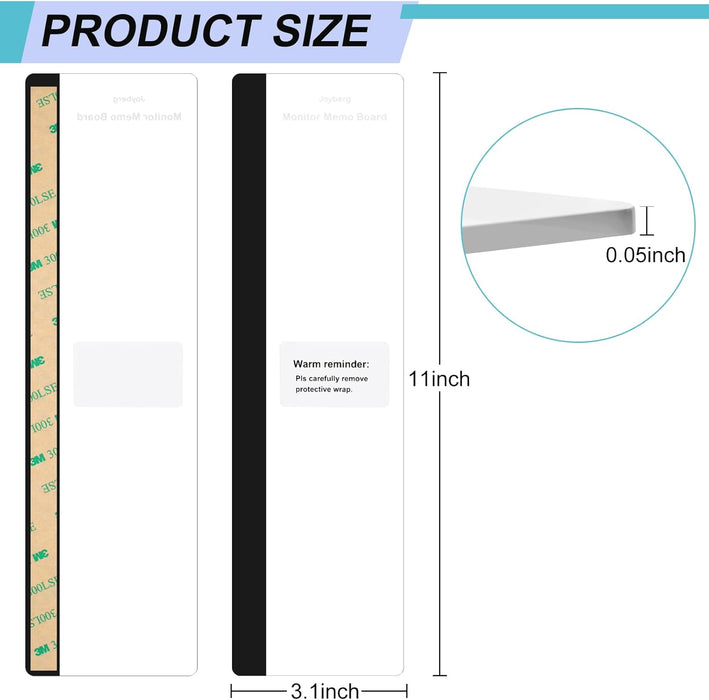 3PCS Monitor Memo Board, Memo Board for Computer Monitor, Monitor Memo Board Computer Monitor Sticky Note Holder, Office