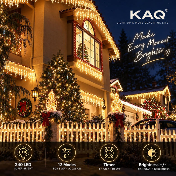 Connectable 240LED 88Ft String Lights, Christmas Lights Indoor Outdoor