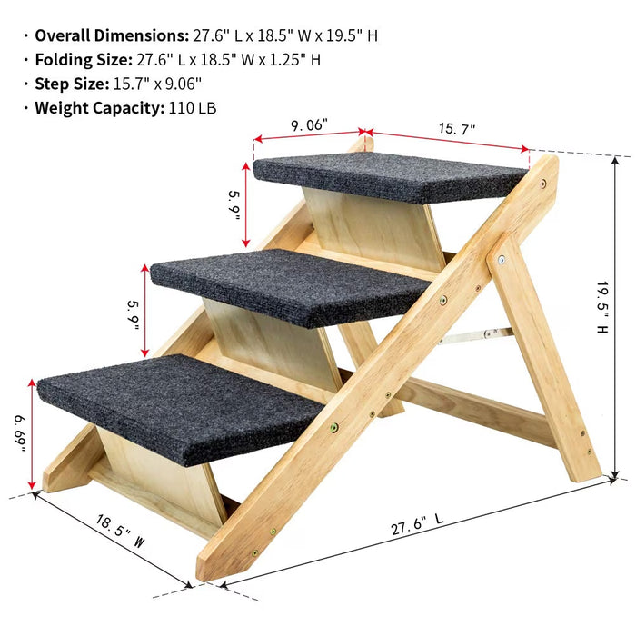 Foldable Three-Level Pet Stairs