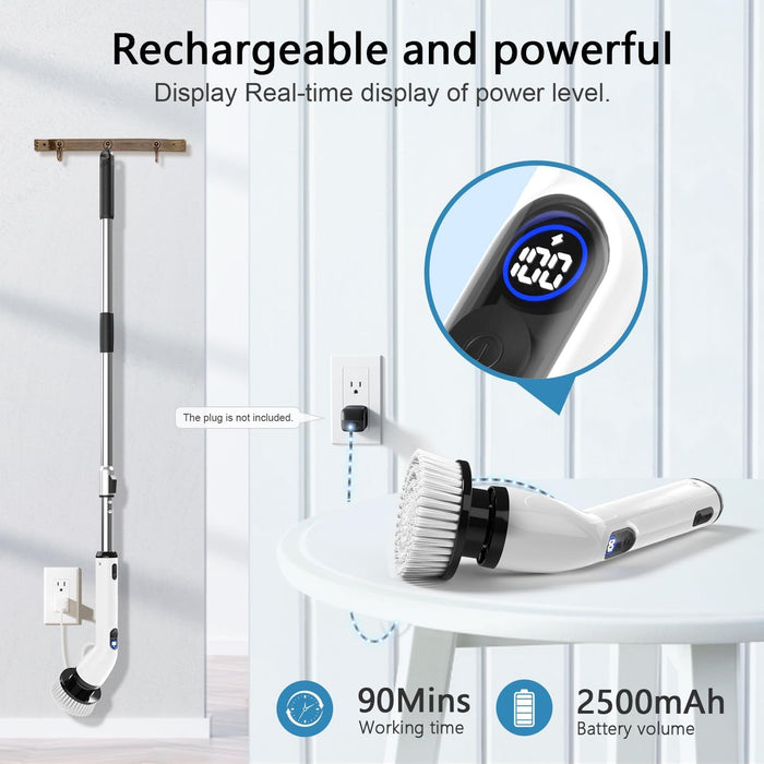 Electric Spin Scrubber, Cordless Cleaning Brush for Bathroom,Home